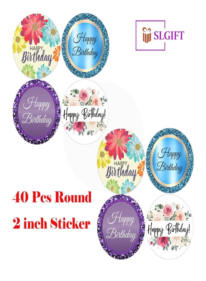 SLGIFT ملصقات فينيل بتصميم عيد ميلاد سعيد من SLGIFT، ملصقات فينيل ذاتية اللصق، 40 قطعة، ملصقات دائرية 2 × 2 بوصة، 4 تصاميم فريدة، R196 - Image 4